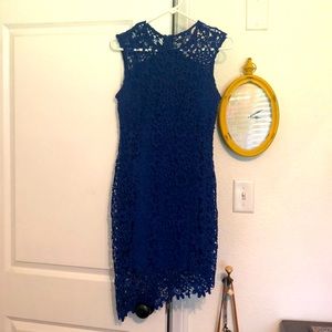 Gorgeous Lace Sleeveless Dress - Cobalt Blue